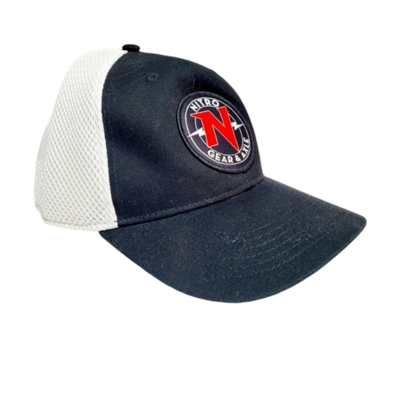 Outdoor Cap Black & White Soft Mesh Nitro Gear & Axle Baseball Hat/Cap - Picture 2 of 8